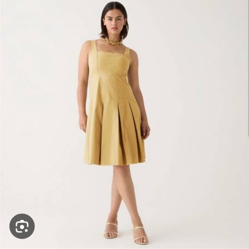 NWT J. Crew Pleated Chino Dress Tan Size 8 100% Cotton